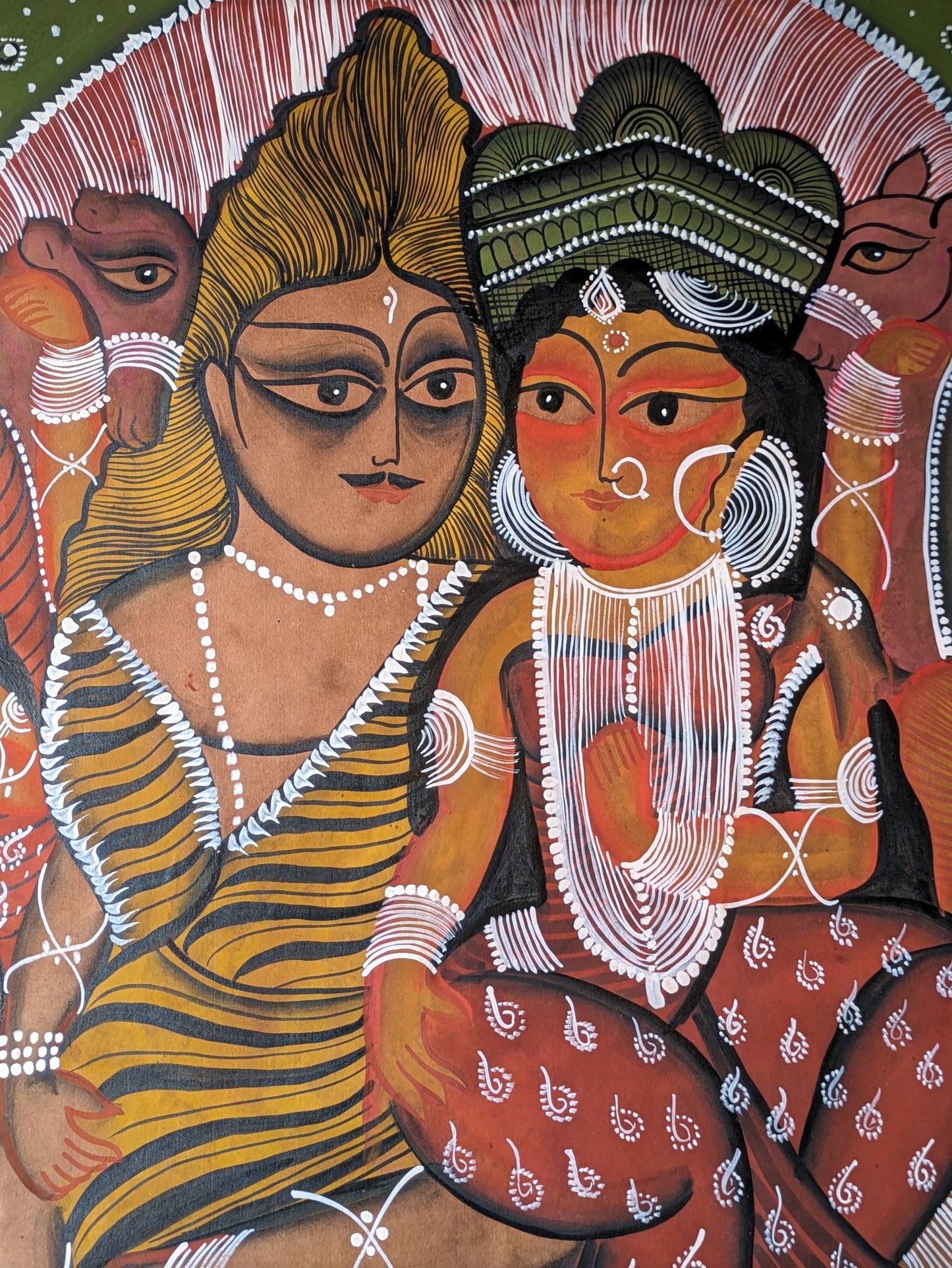 Shiva, Parvati and family - by Swarna Chitrakar