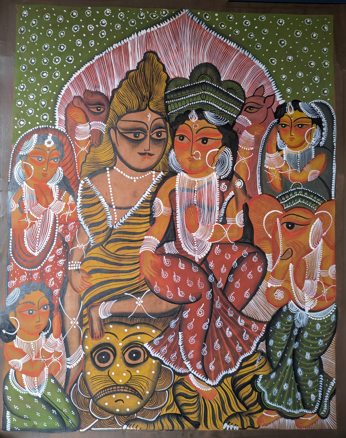 Shiva, Parvati and family - by Swarna Chitrakar