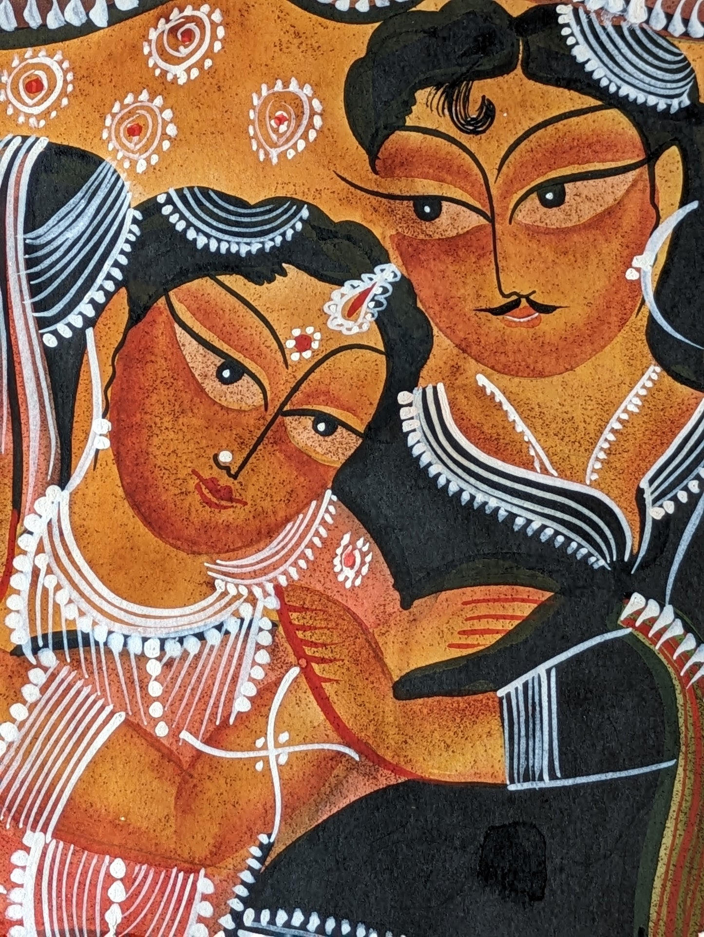 Babu and Bibi in an embrace - by Swarna Chitrakar