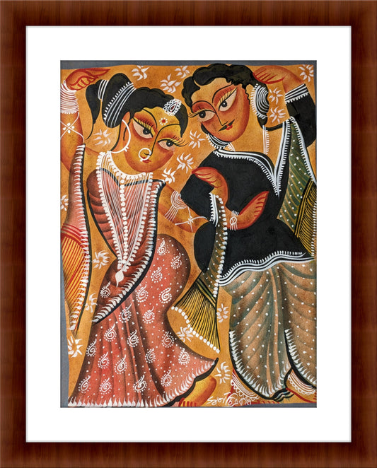 Babu and Bibi enjoy a dance - Swarna Chitrakar